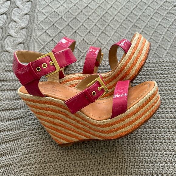 Kate Spade Pink Patent Wedges ~ 5.5 - Picture 8 of 8